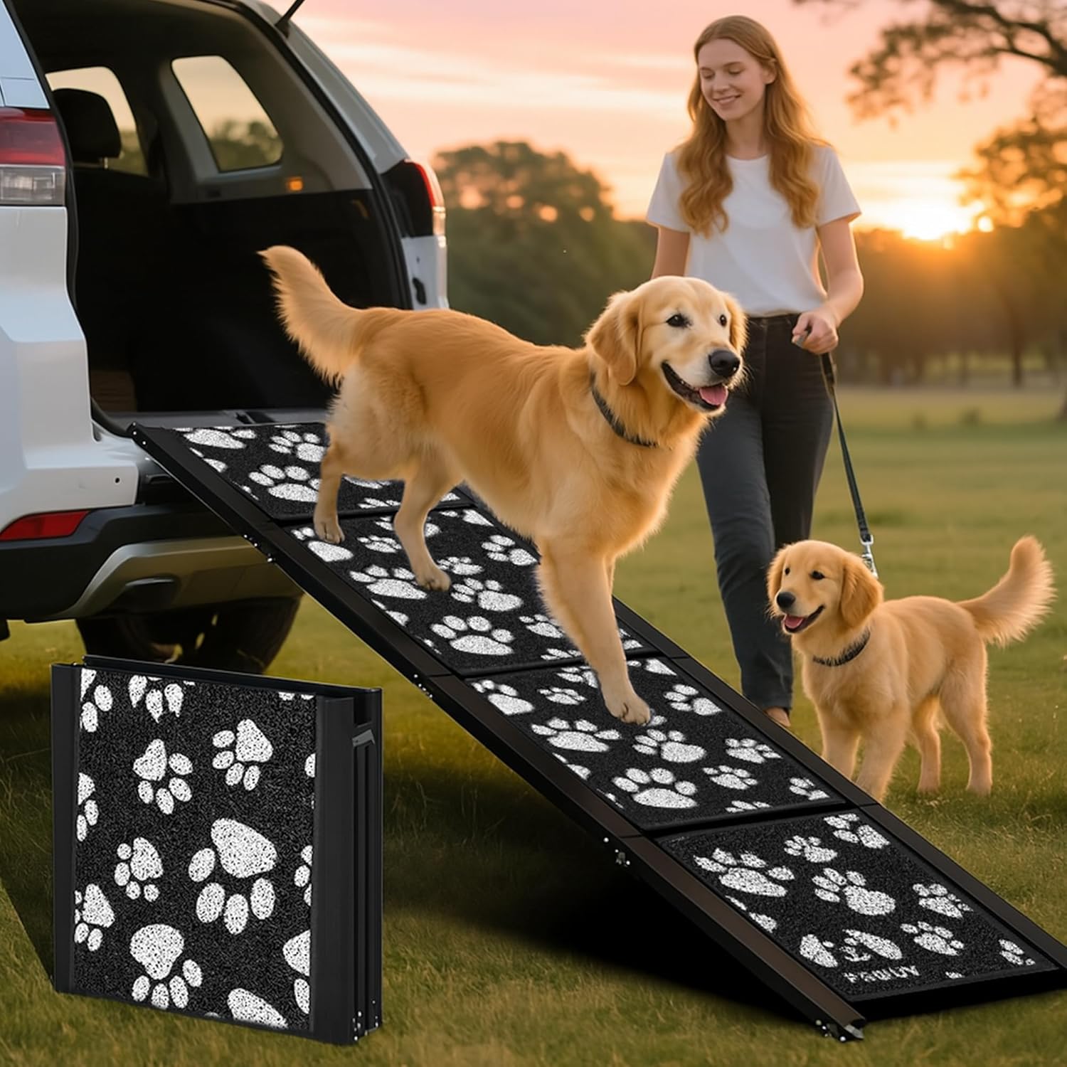 Dog Ramp for Car - Portable Folding Aluminum Pet Ramp
