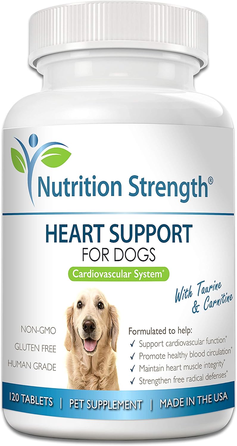 Heart Support for Dogs with Taurine & Carnitine - 120 Chewable Tablets