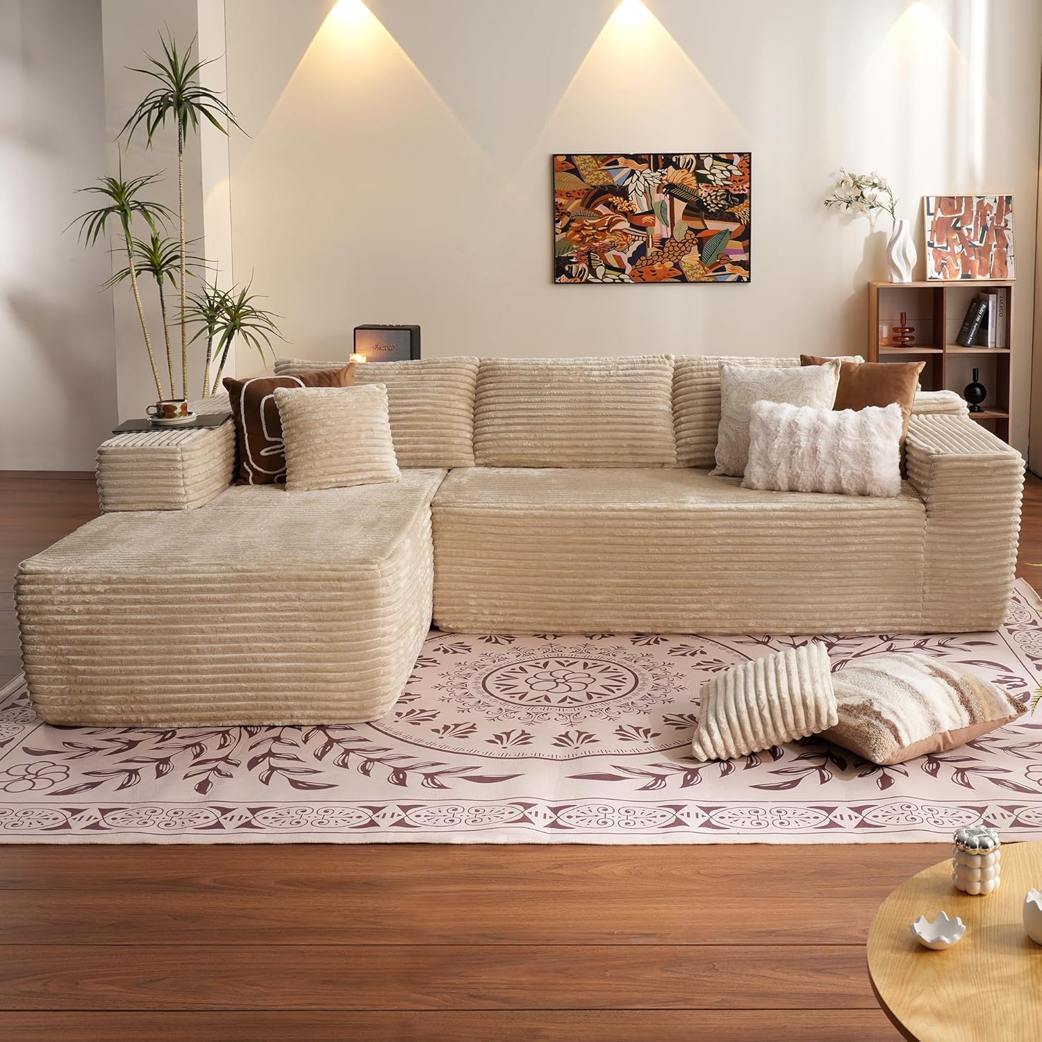 ovios 104 Cloud Sectional Couch with L-Shape Chaise for Comfort