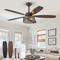 Farmhouse Oil Bronze Ceiling Fan with Lights and Remote - Quiet DC