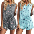 Ekouaer 2 Pack Womens Pajama Set with Ruffled Shorts and Tank