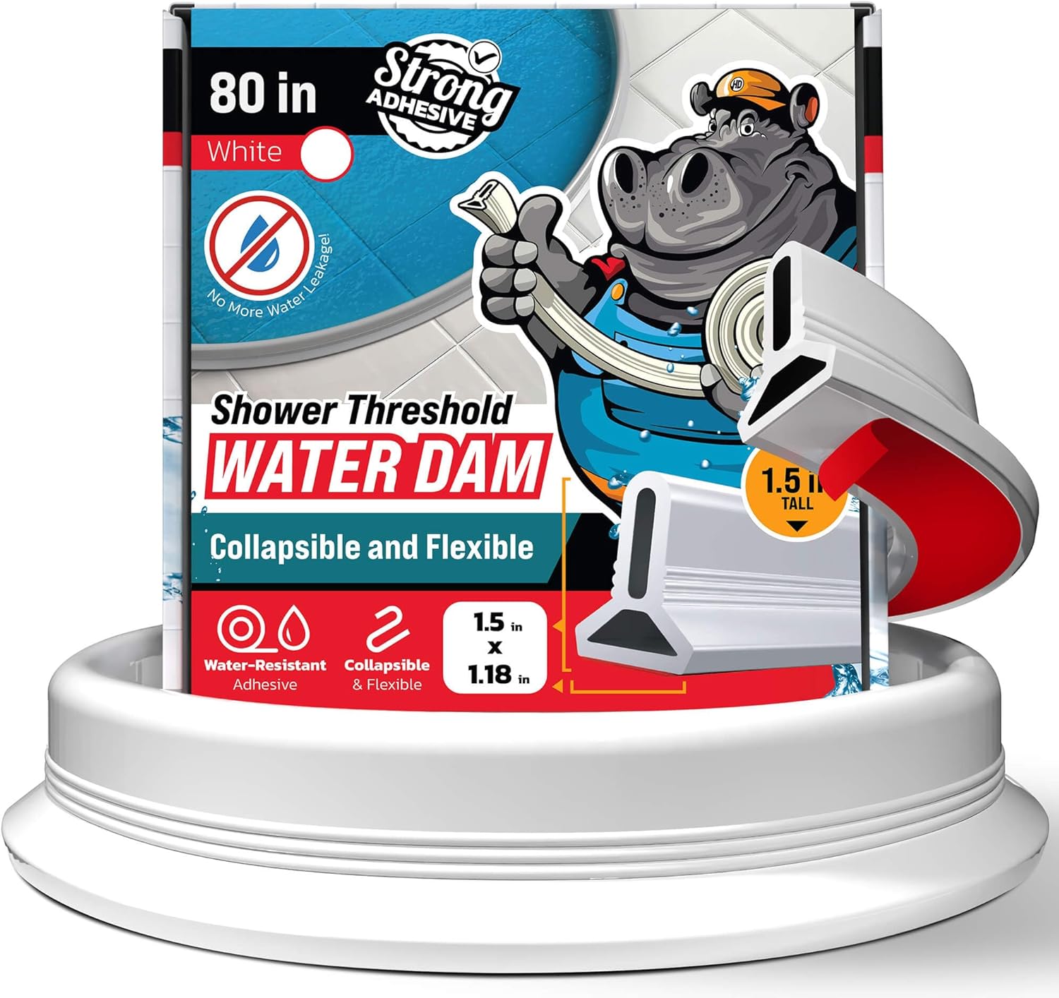 Shower Threshold Water Dam Barrier 80in - Durable Water Blocker
