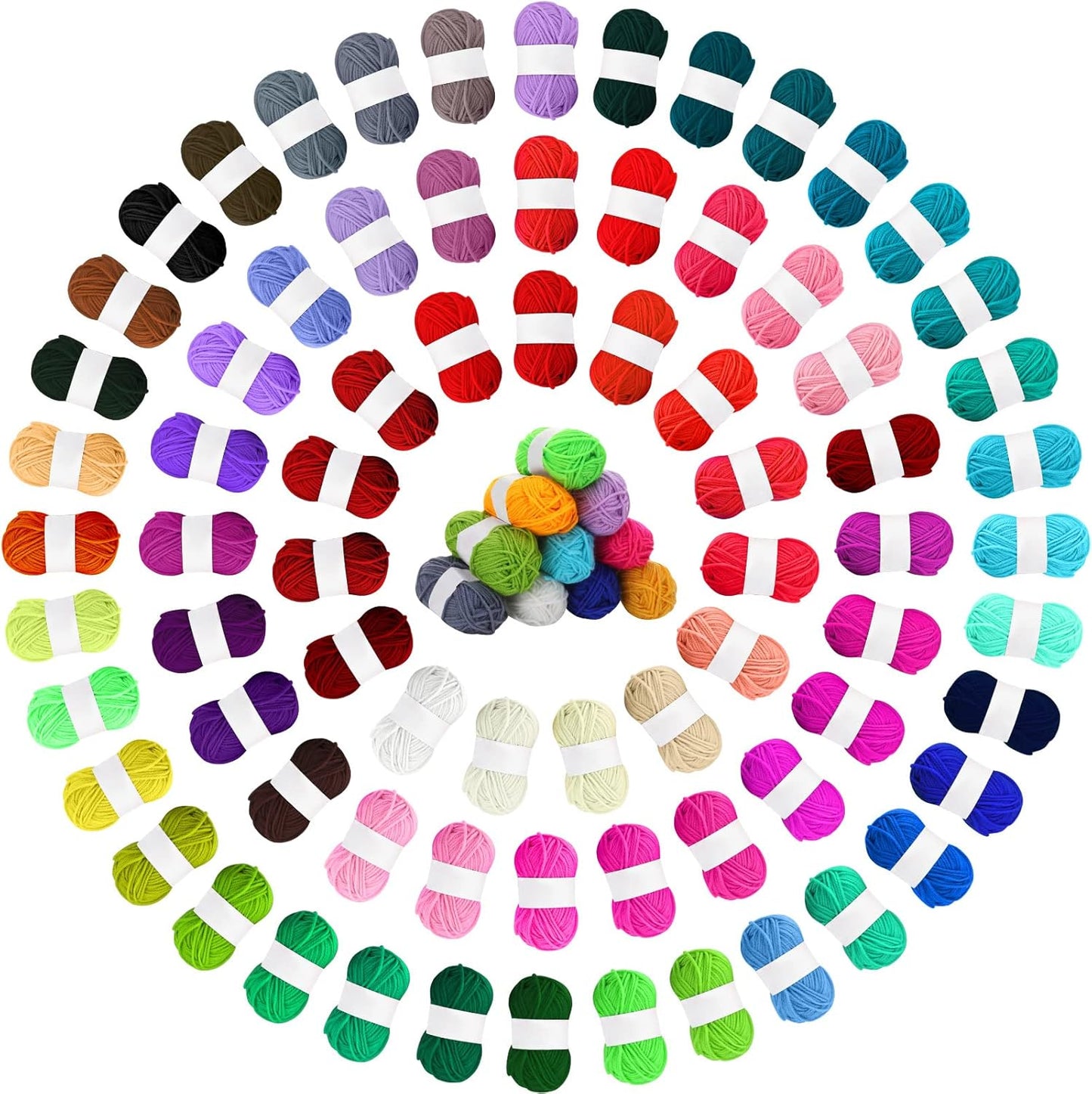 100 Rolls Acrylic Yarn for Knitting Bulk - Perfect for Crafts