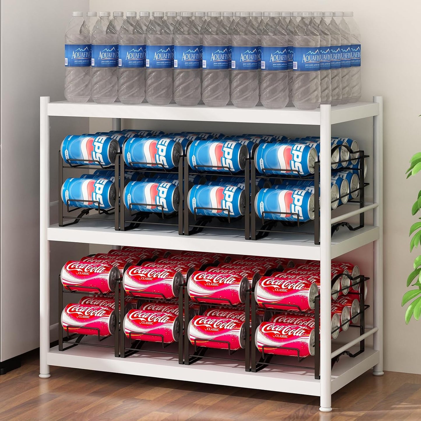 GILLAS 4 Pack Soda Can Organizer Rack for Efficient Storage