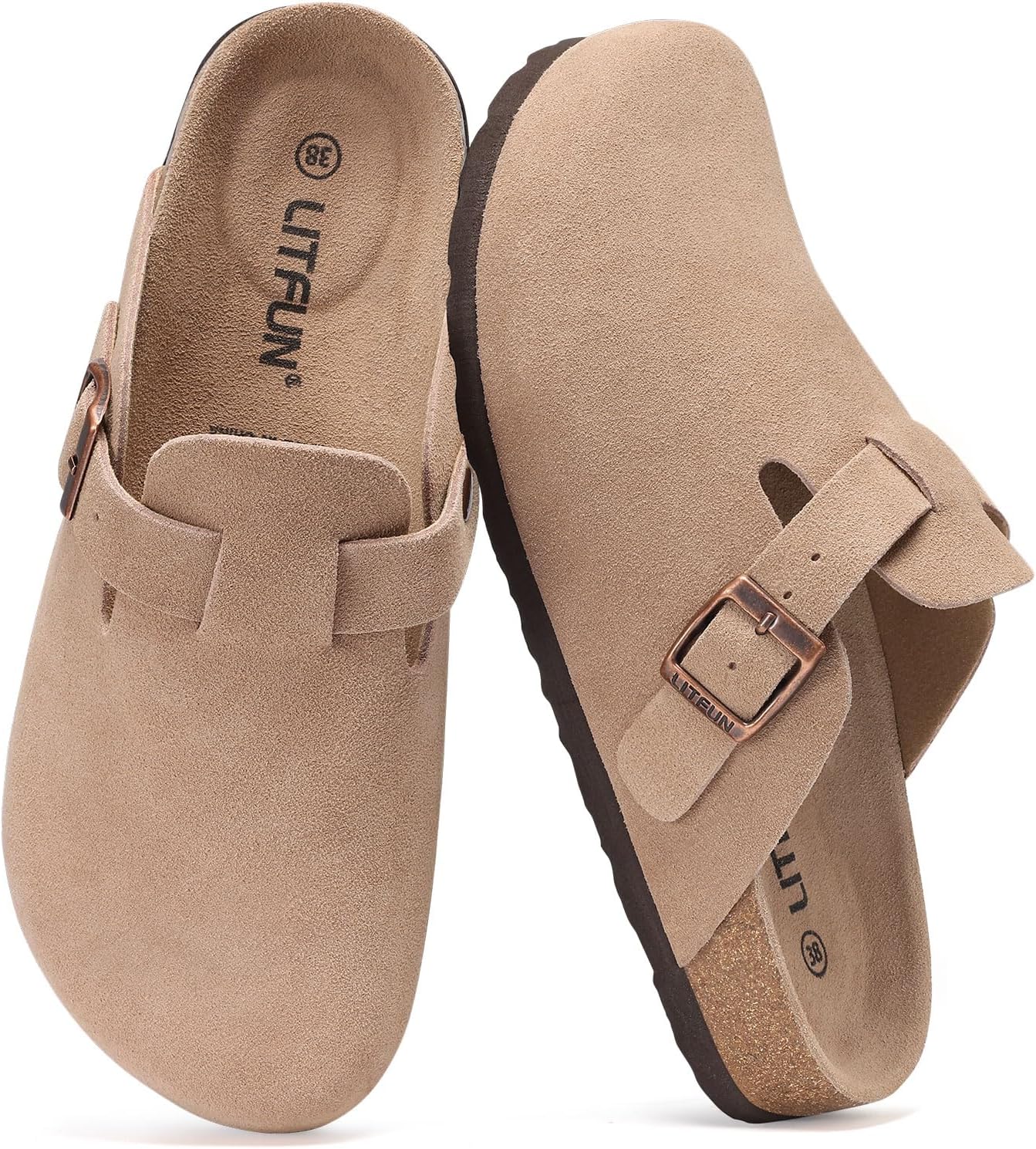 Genuine Suede Clogs with Arch Support for All-Day Comfort