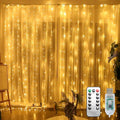 300 LED Curtain String Lights Warm White - Remote Controlled Ambience