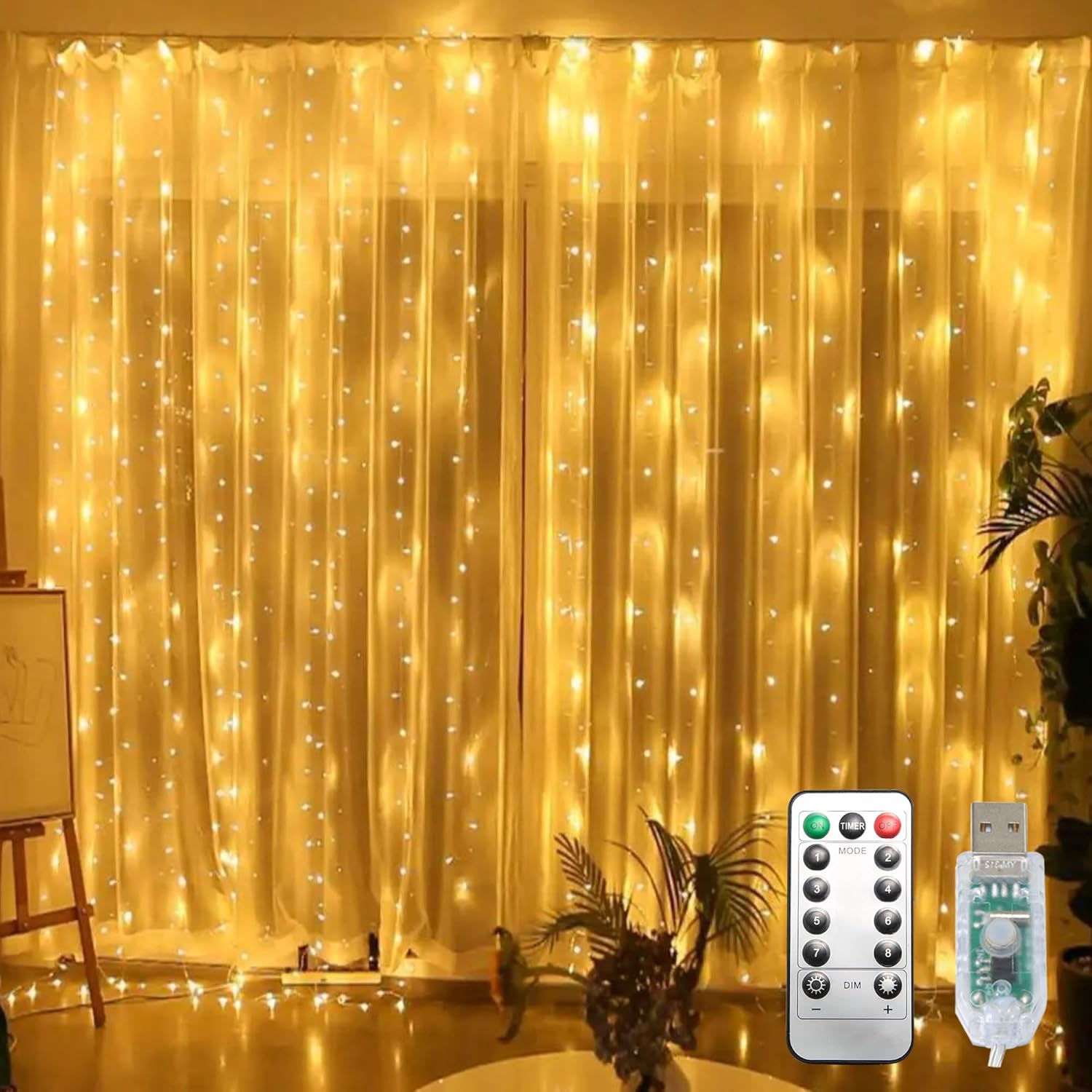 Remote Controlled Fairy Lights, 300 LEDs, 8 Modes - Perfect for Christmas, Weddings, Parties! (Warm White)