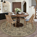6x6 Washable Brown Round Rug Vintage Distressed Circle Rug - Low Pile