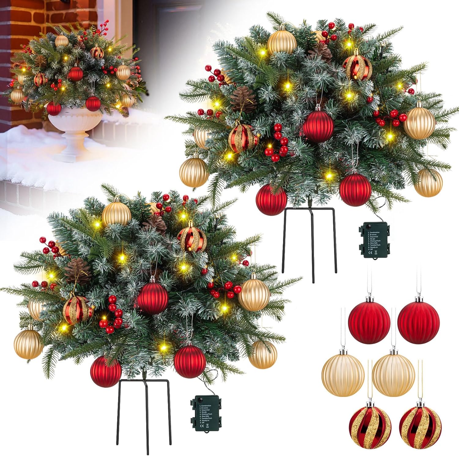 26 Inch Pre-lit Artificial Christmas Tree for Festive Cheer
