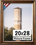 Vintage Rustic Bronze 20x28 Picture Frame - Handmade Solid Wood