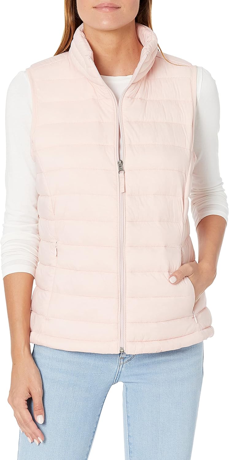 Lightweight Water-Resistant Packable Puffer Vest for Women