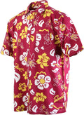 Wes and Willy NCAA Mens Hawaiian Floral Button Down Shirt - Team Low