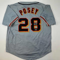 Facsimile Autographed Buster Posey San Francisco Grey Reprint Jersey