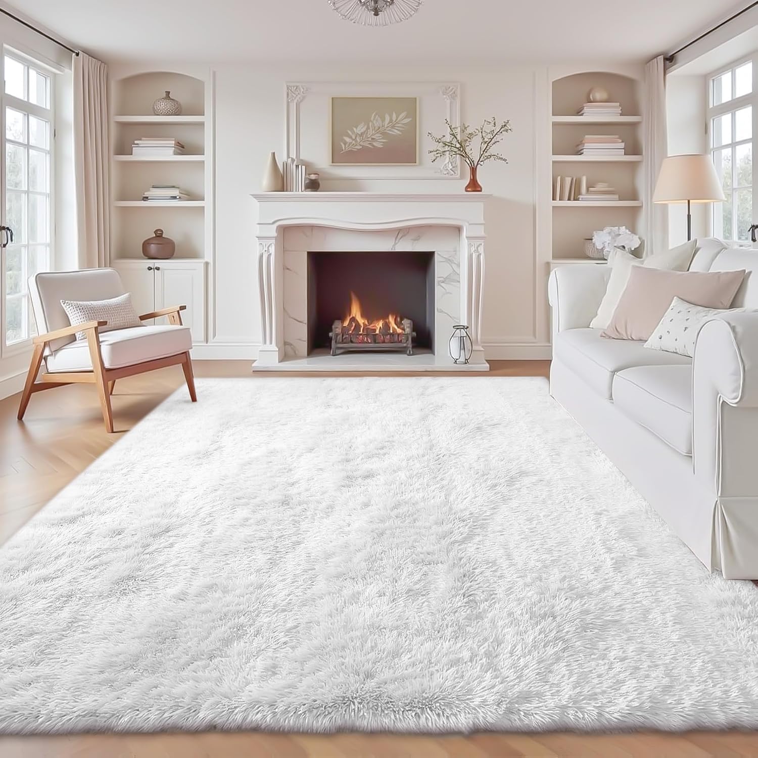 8x10 Area Rugs for Living Room: Fluffy Shag Soft Washable Rug