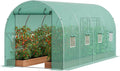 15x7x7 Ft Walk-in Tunnel Greenhouse for Year-Round Gardening