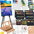 Nicpro 158PCS Deluxe Art Painting Kit with Metal and Beech Wood Easel