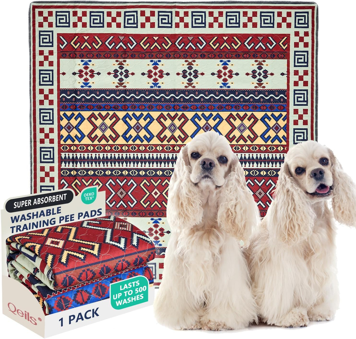 Qeils Washable Pee Pads for Dogs - Super Absorbent & Leakproof