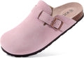 KIDMI Genuine Suede Clogs for Women Cork Footbed Sandals - Arch Mules