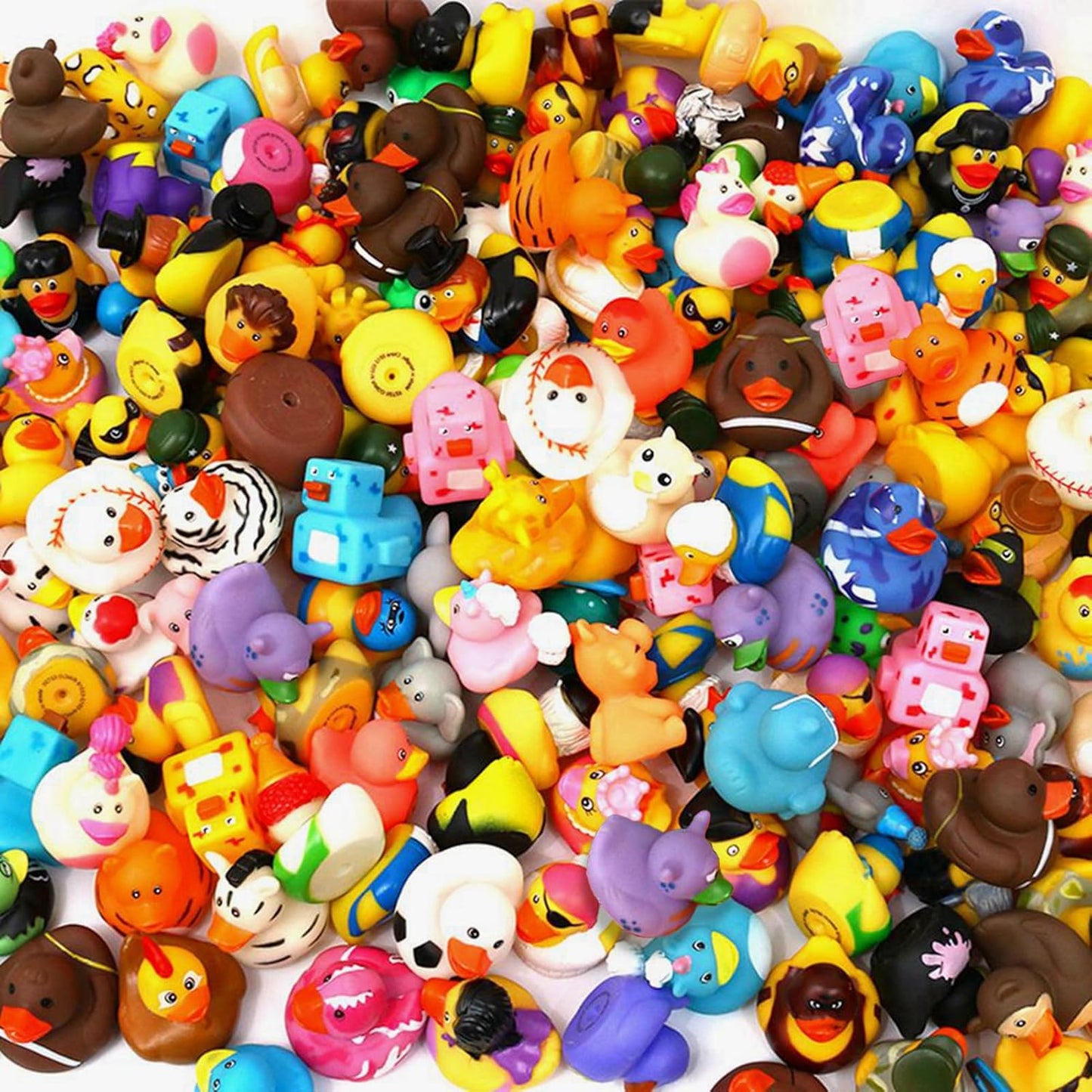 120 Pack Rubber Duck Assortment for Kids Bath Time Fun