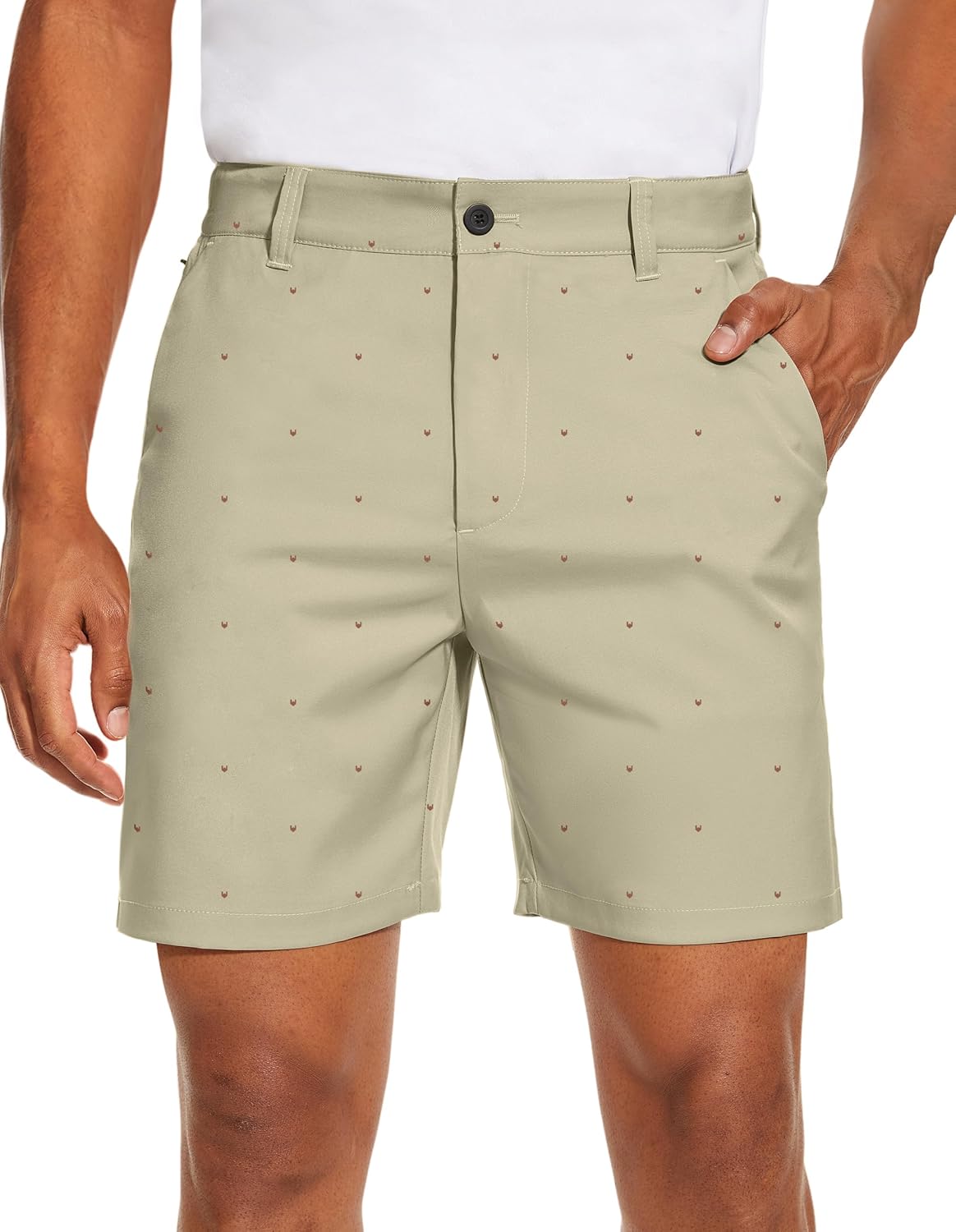 PULI Men's Golf Dress Shorts Lightweight Quick Dry Chino Style