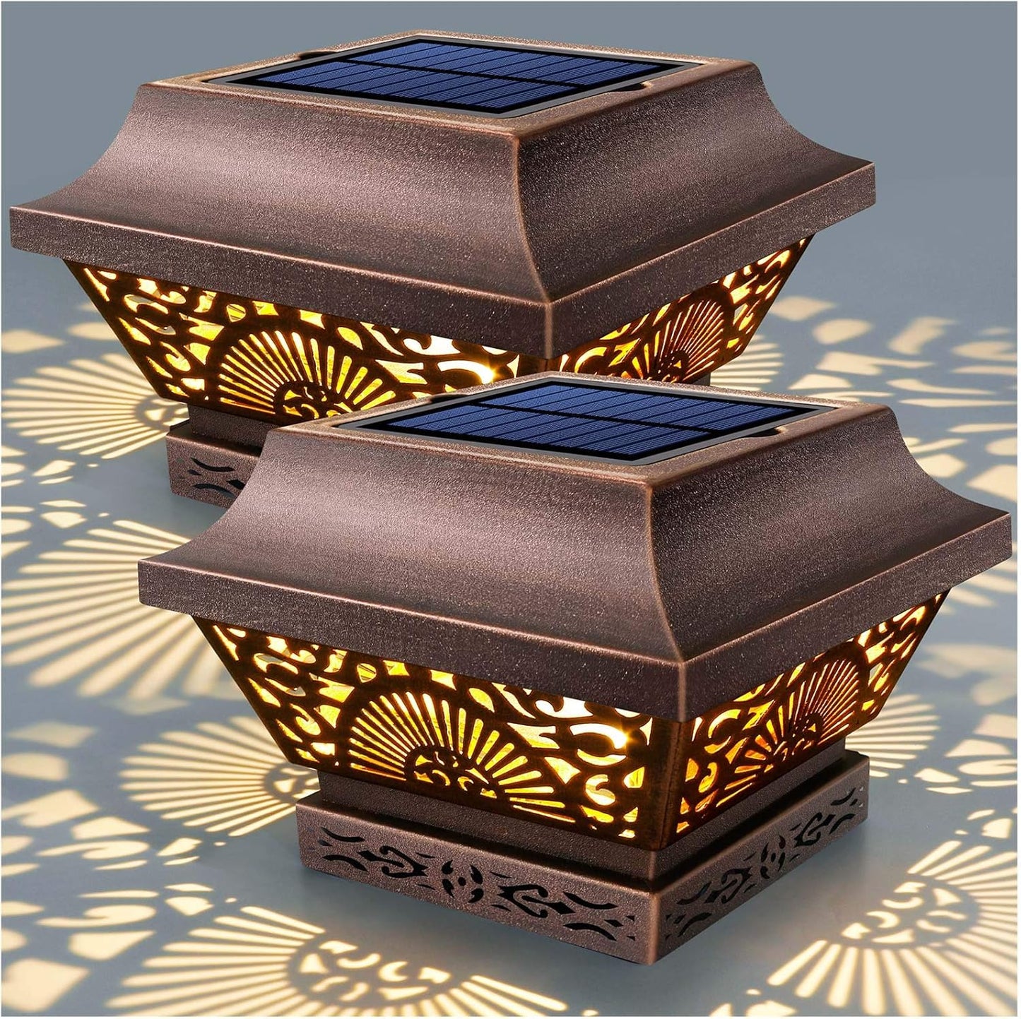 DenicMic Solar Cap Lights Outdoor Waterproof Metal LED Lighting
