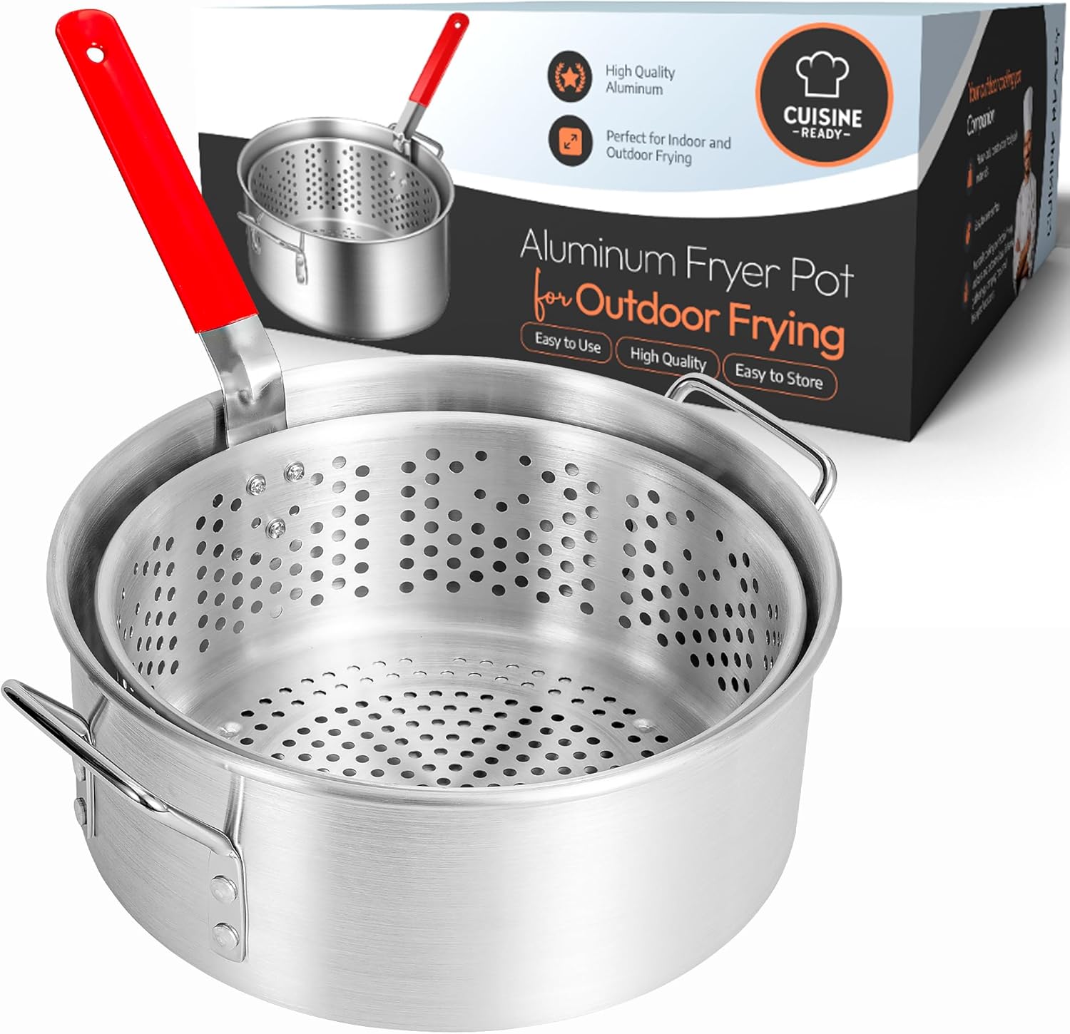 Aluminum Fish Fryer Pot with Basket for Perfect Fried Meals