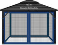Gazebo Replacement Mosquito Netting 10x10 - 4-Panel Zippered Sidewalls