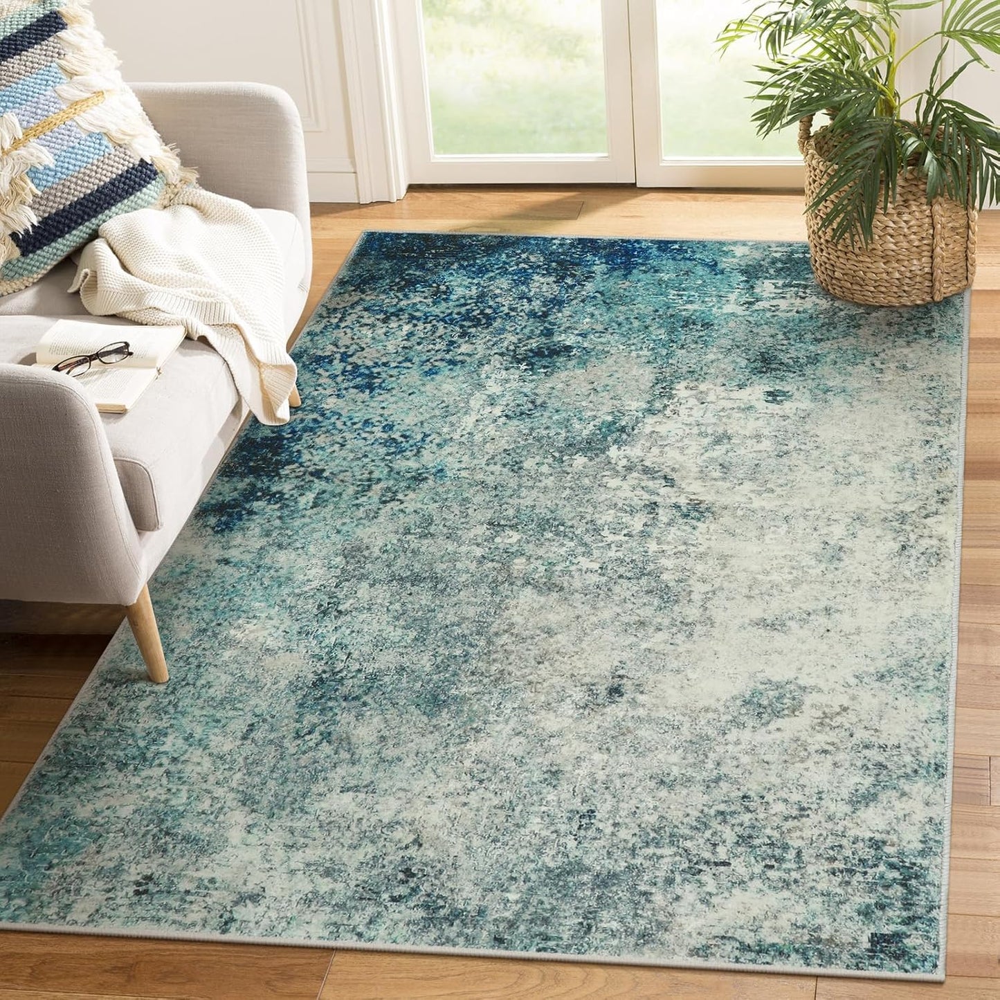 Lahome Modern Abstract Area Rugs 3x5 Washable Rug for Home