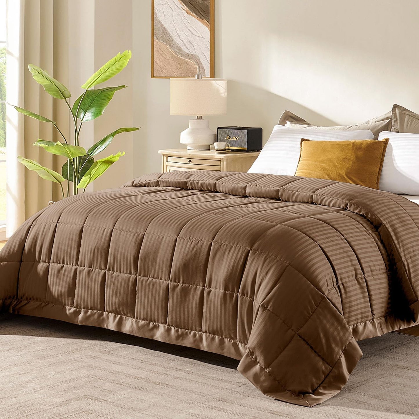 Downluxe King Size Blanket with Satin Trim for All Seasons