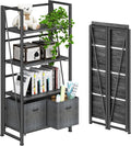 4NM No Assembly Folding Bookshelf 4 Tier - Quick Fold Storage Solution