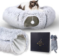 Cat Tunnel Bed for Indoor Cats - Plush Donut Tunnel for Play & Rest