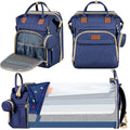 Baby Diaper Bag Backpack Blue - Multifunctional Travel Bag for Moms