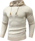 Zaitun Mens Hooded Sweatshirt Long Sleeve Solid Knitted Hoodie - Slim