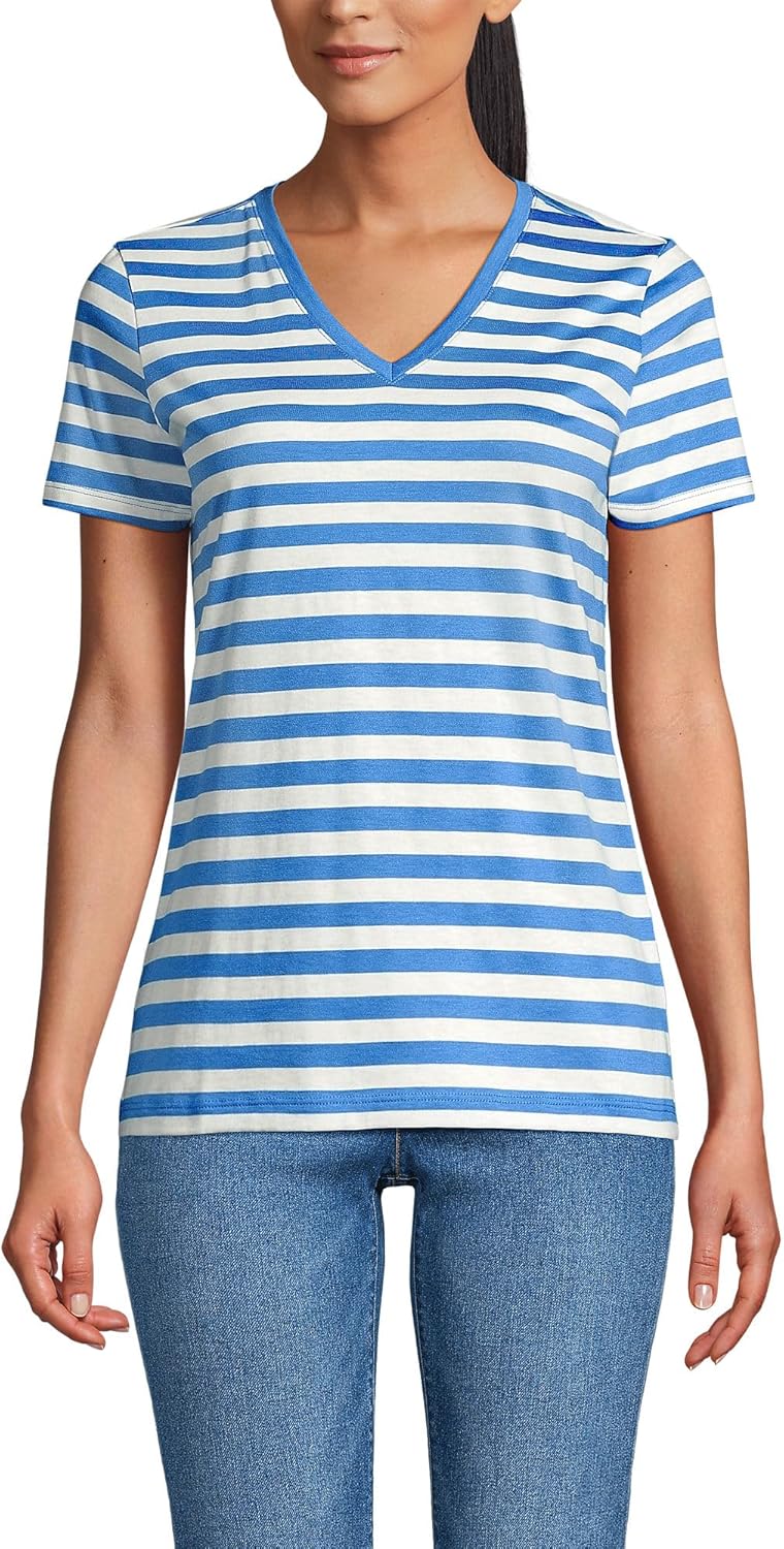 Relaxed Supima Cotton V-Neck T-Shirt for Women - Versatile Style