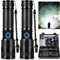Super Bright Rechargeable LED Flashlights - 990,000 Lumens, Waterproof, 5 Modes - Ideal for Camping! (2 Pack)