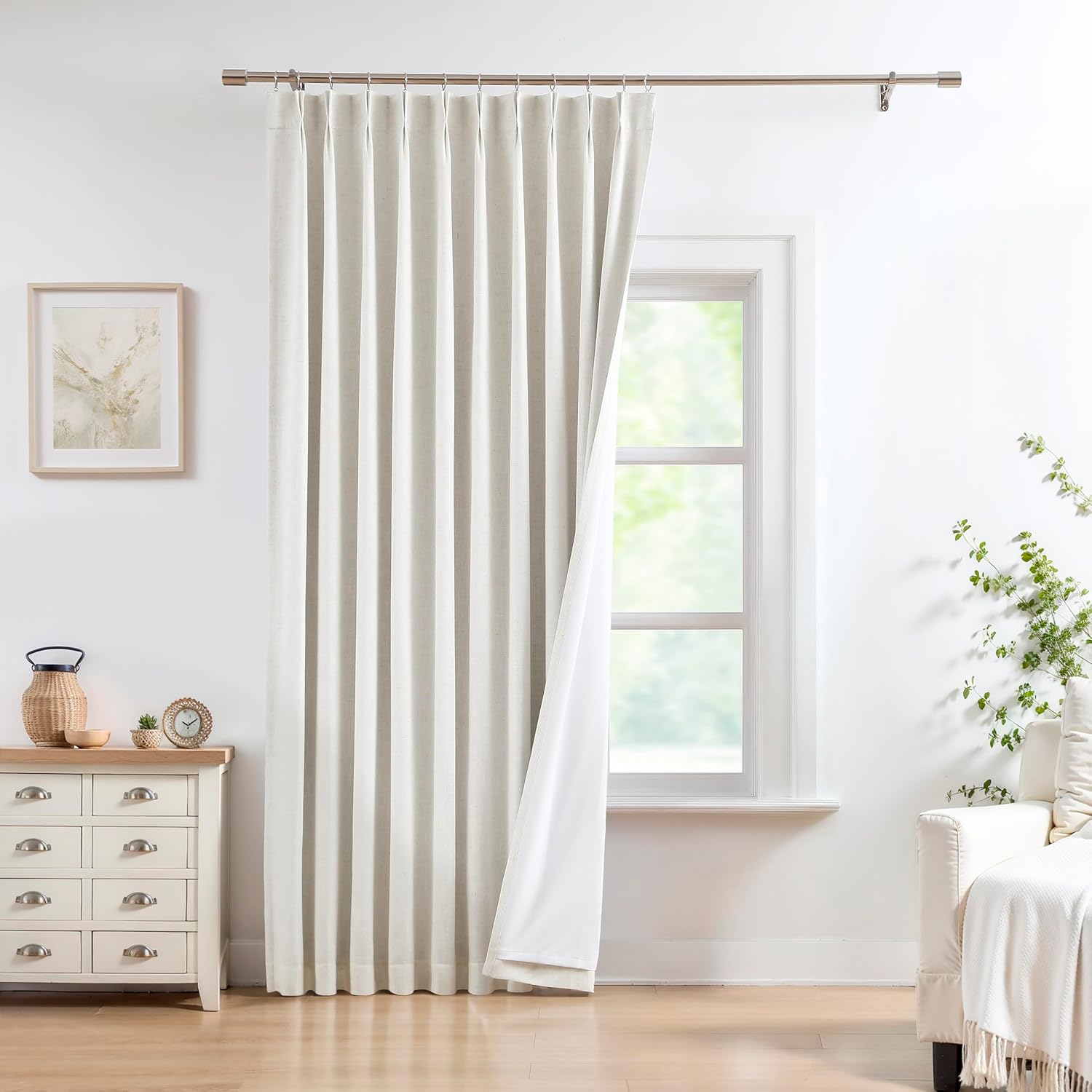 Natural Pinch Pleated Full Blackout Curtains for Any Room