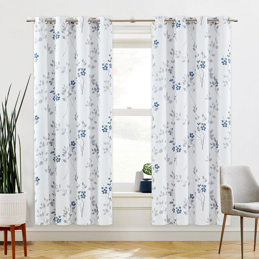 Beauoop Floral Blackout Curtains for Bedroom and Living Room