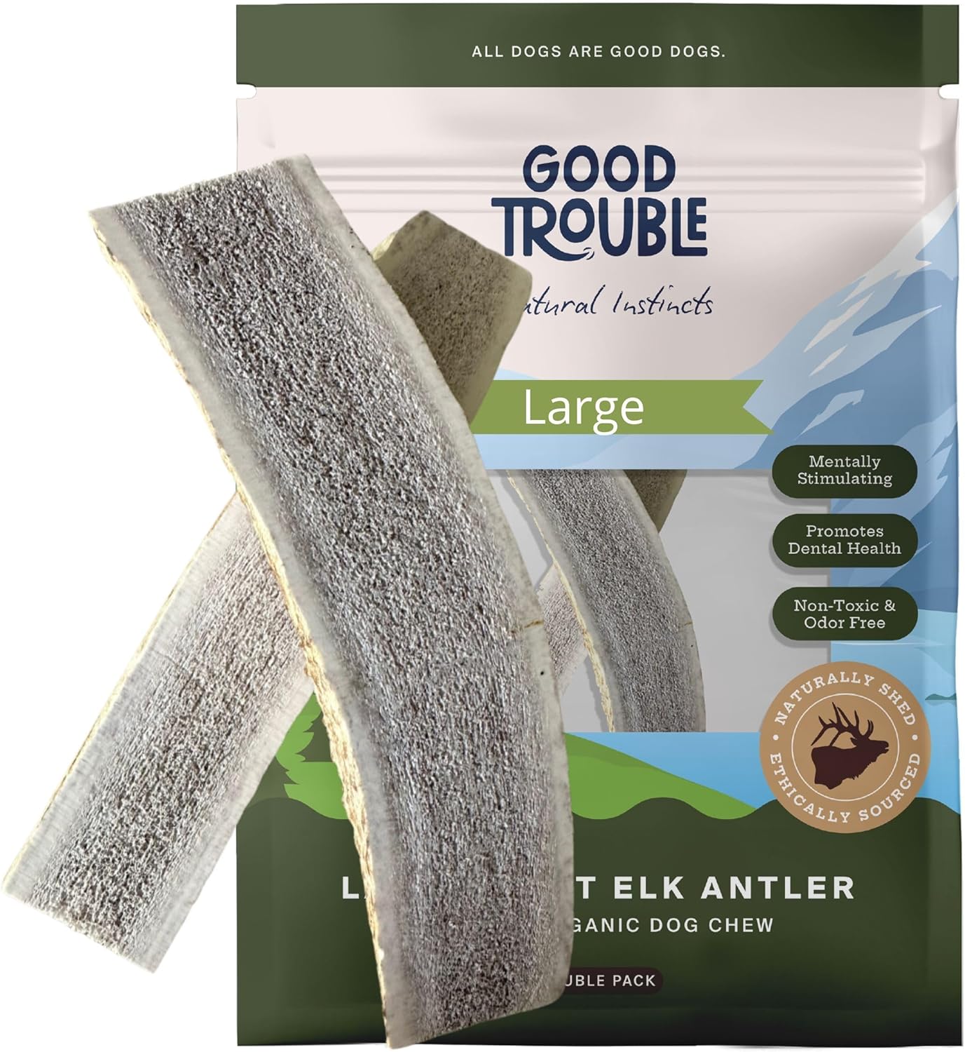 Premium Elk Antlers for Large Dogs - Natural Dental Calm