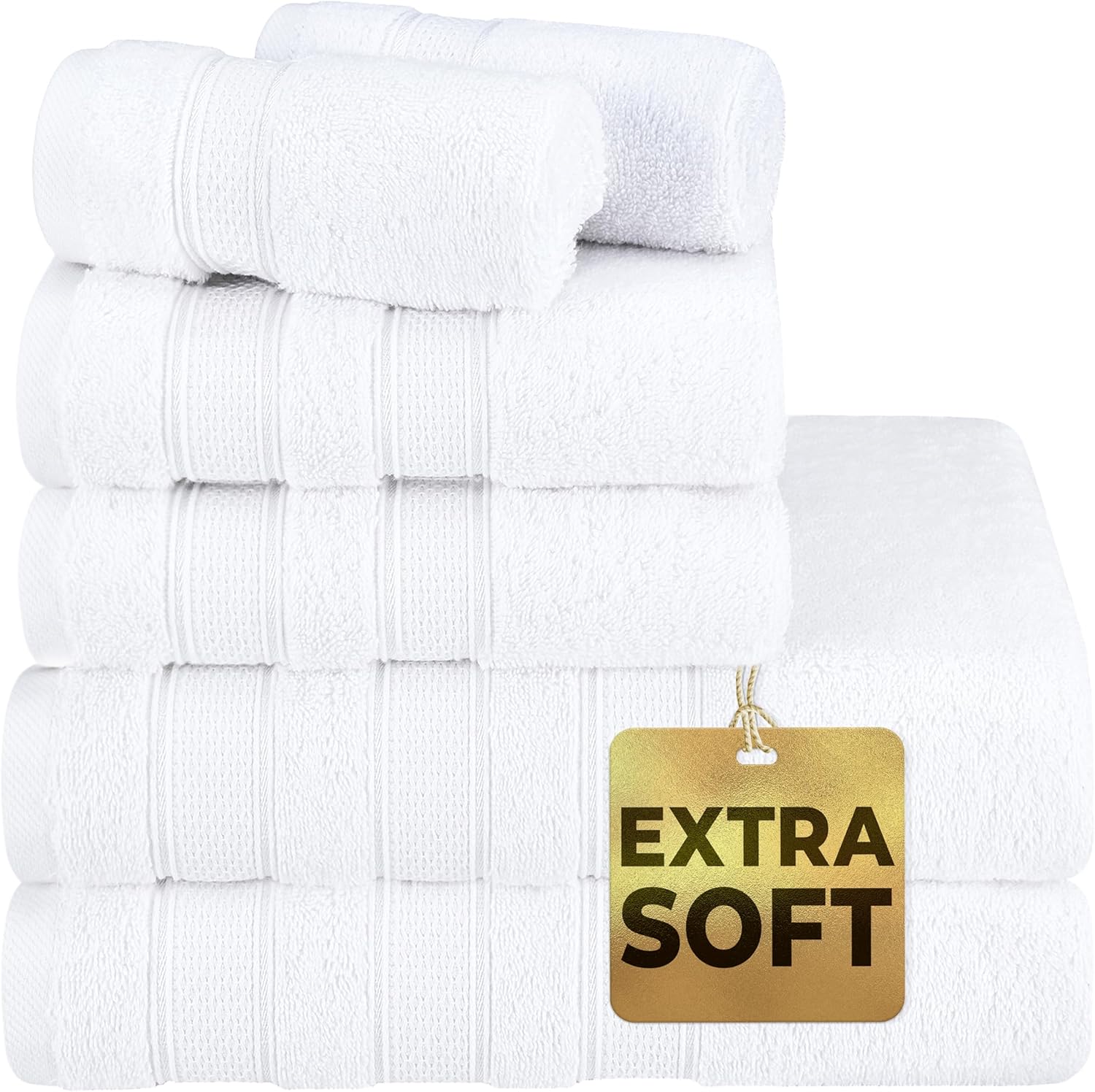 Salem Turkish Bath Towel Set - 100% Cotton, 6 Piece Collection