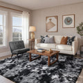 5x7 Black Grey Fluffy Area Rug for Living Room - Soft 1.7ft Plush