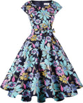Women Vintage 1950s Dress Retro Cocktail Swing Dress - Classic Fit