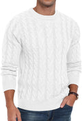 Askdeer Men's Pullover Sweater Cable Knit Chunky Crewneck - Warm