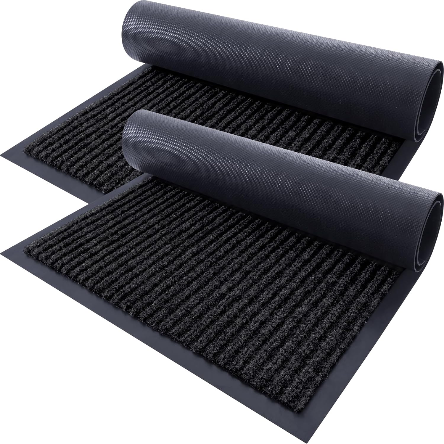 OLANLY Front Door Mat Indoor Outdoor 2-Pack Waterproof Heavy Duty