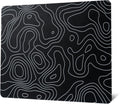 Glass Mouse Pad for Gaming Black Topographic Hard Mousepad - Precise