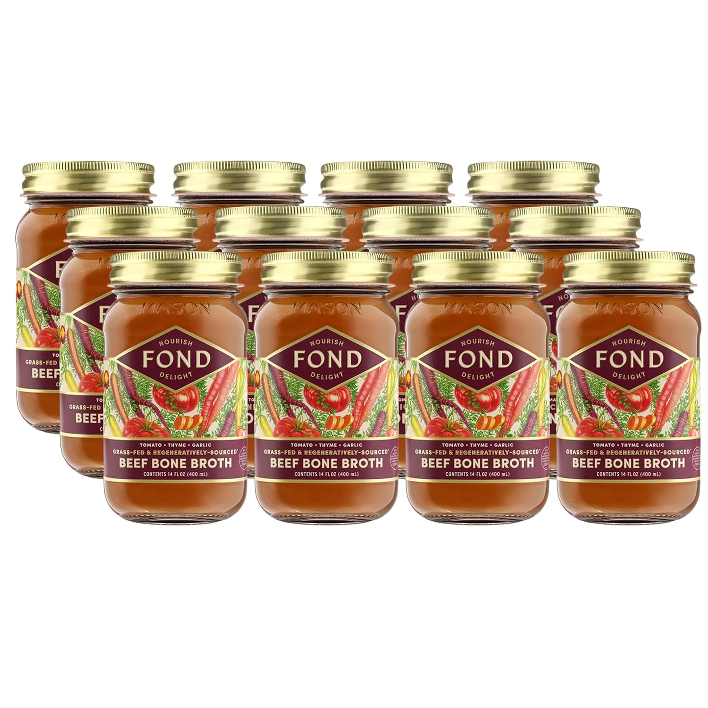 FOND Regenerative Grass Fed Beef Bone Broth with Tomato & Thyme