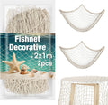 Fish Net Decorative 2PCS 2x1m - Nautical Fishnet Table & Wall Decor