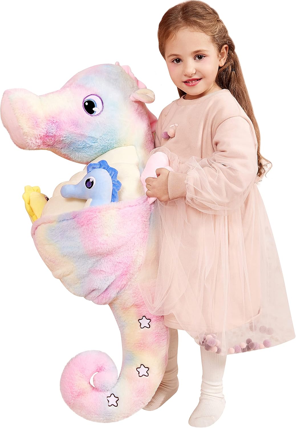 IKASA Giant Seahorse Stuffed Animal Plush Toy for Kids