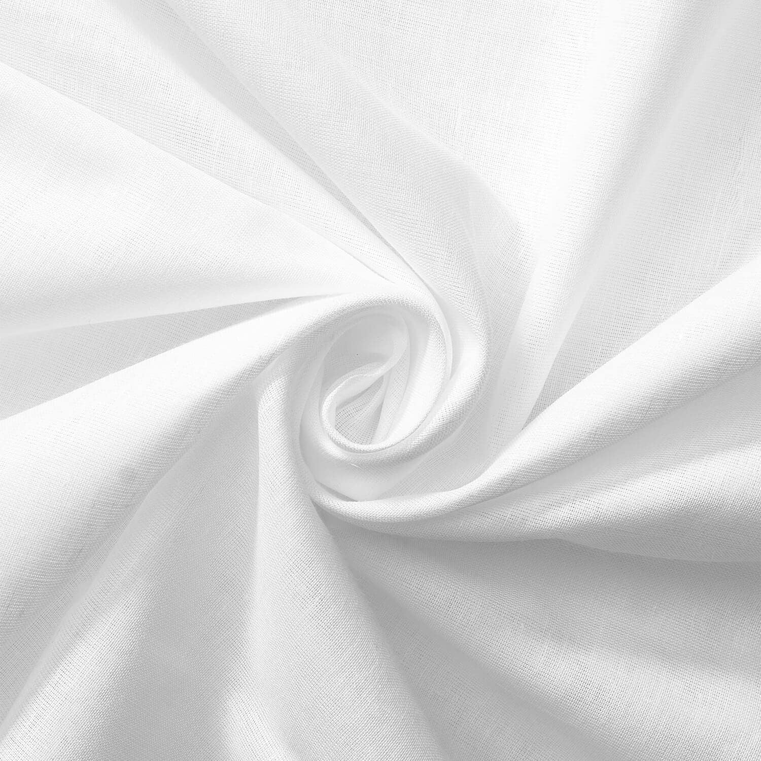 100% Cotton Voile Fabric Solid Pattern 60 in White - 5 Yard
