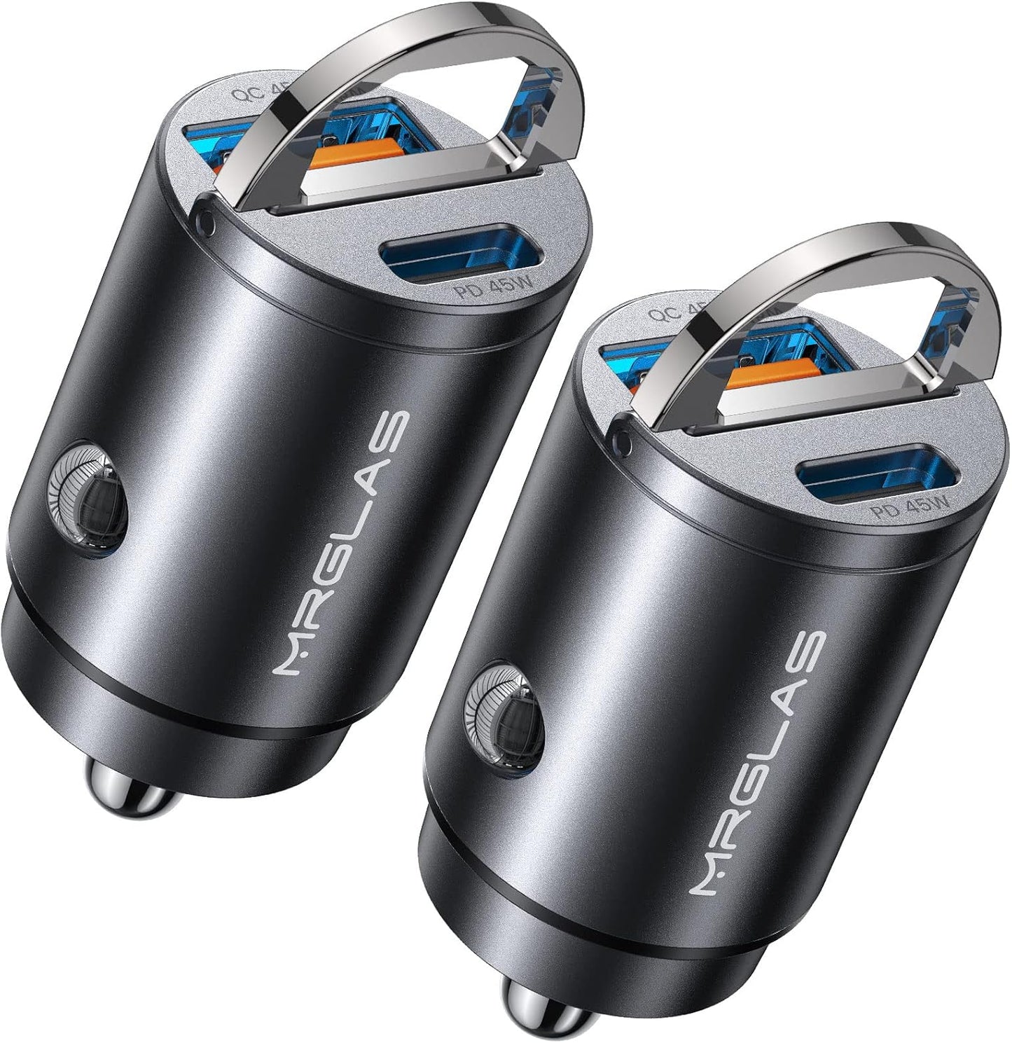 Fast Charging USB C Car Charger Duo | iPhone & Samsung Compatible | MRGLAS Technology