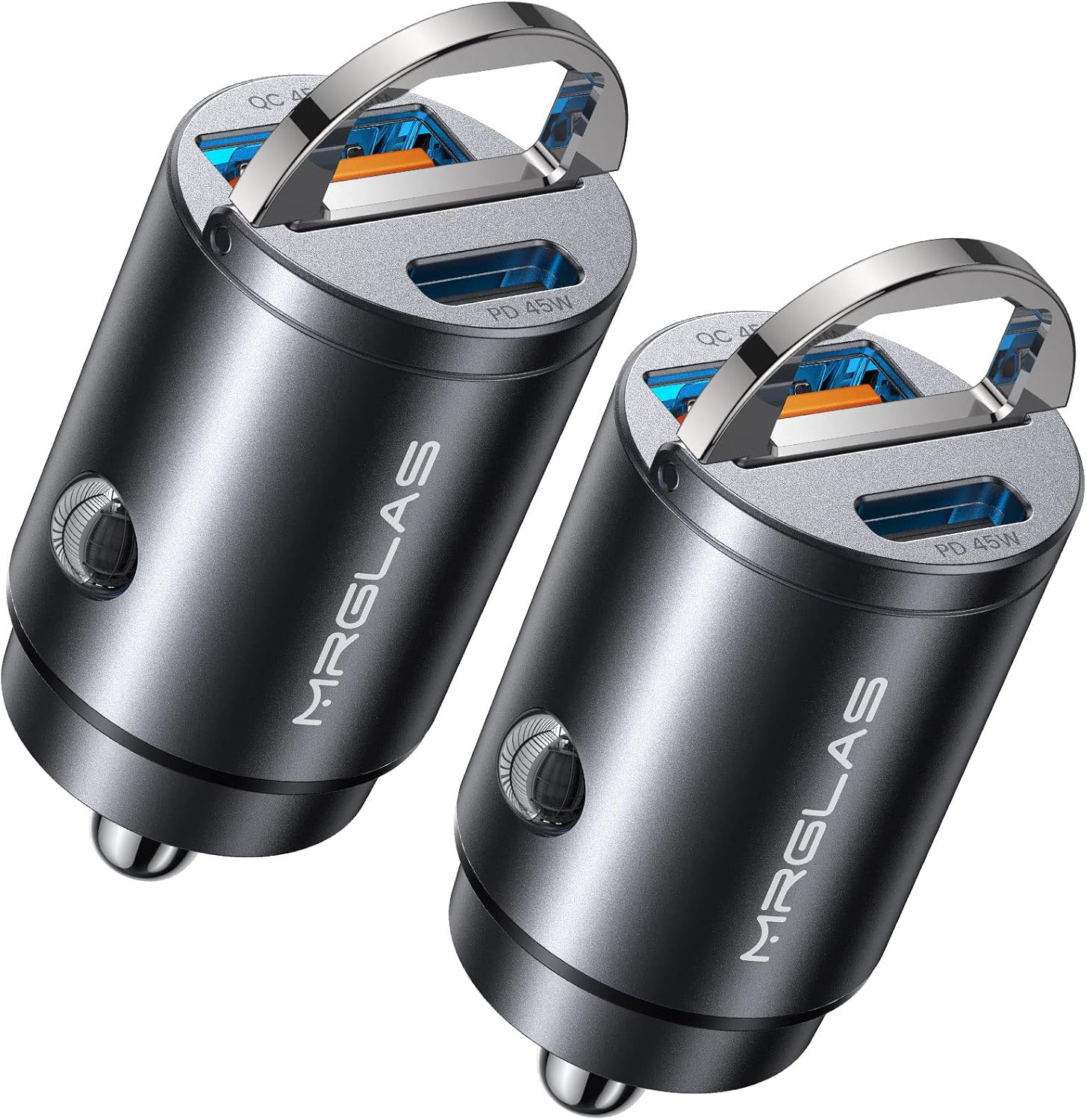 Fast Charging USB C Car Charger Duo | iPhone & Samsung Compatible | MRGLAS Technology
